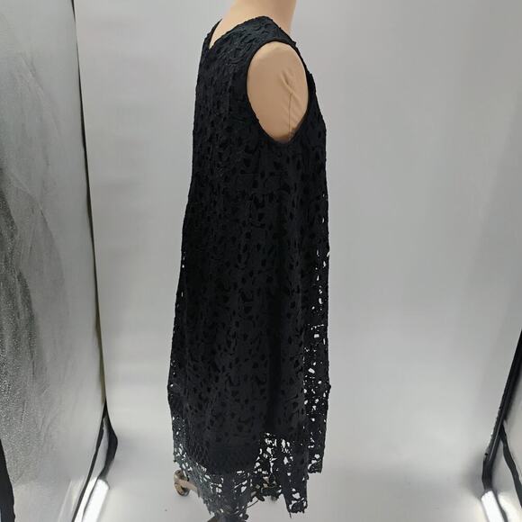 Ne Quittez Pas Montmartre Lace Swing Dress Black Sleeveless Women Size Medium - Picture 10 of 13